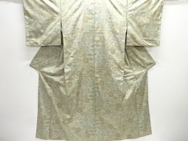 JAPANESE KIMONO / OSHIMA TSUMUGI / WOVEN EGASUMI & FLOWER